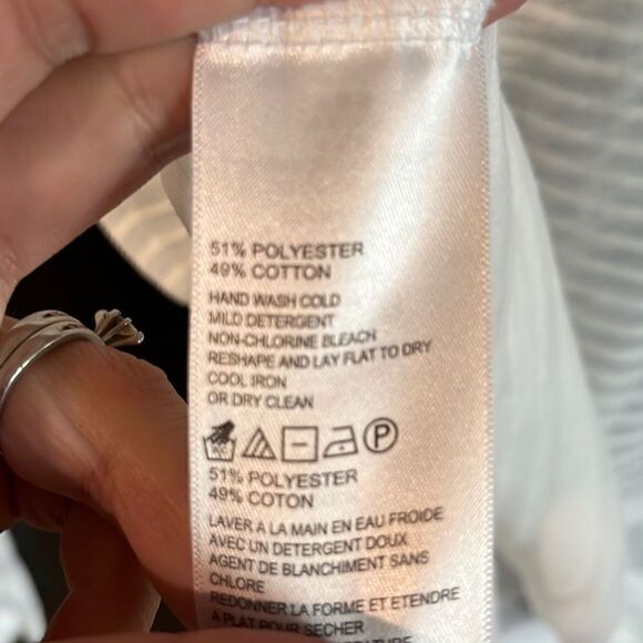 Tommy Bahama White Semi Sheer Stripes Top Medium - Picture 5 of 5